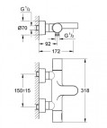 Grohtherm 3000 CosmoTermostats/maisītājs vannai, 34276 2