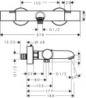 Hansgrohe Ecostat Fine Vannas termostats, Hroms 3