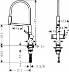 Talis Select M54 PowderSpray Virtuves maisītājs, Hroms 2