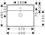 Hansgrohe Xanuia Q Izlietne 600/480, balta 6