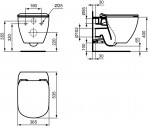 Ideal Standard  Kompleks WC Tesi  pods AquaBlade® + SC vāku + ramis 15