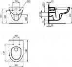 Ideal Standard  Kompleks WC I.life A pods Rimless + SC vāku + ramis 5