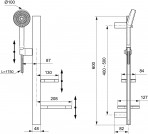 Ideal Standard Idealrain ALU+ dušas komplekts, 600 mm, melns matēts 4