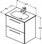 Ideal Standard i.life A izlietne 64 cm + skapītis + rokturi, komplekts 11