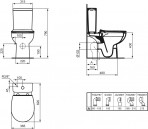 Ideal Standard Eurovit+  RimLs+ pods 4/2,5L + SC vāks, Balts   2