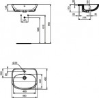 Ideal Standard Izlietne Tesi, 55x45x17 cm, balts 5