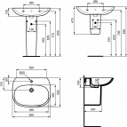 Ideal Standard Izlietne Tesi,  Light design, 65x50x16,5 cm, balts 6