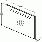 Ideal Standard spogulis 100 cm 2