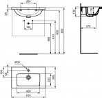 Ideal Standard Izlietne i.life S 61x38,5x18 cm, Balta 2