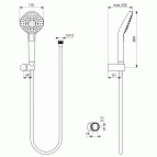 IDEALRAIN Dušas klausule 115 mm ar turētāju 2