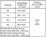 IEVA Dušas durvis nišām 70 4