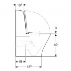 Ifö Vinta Art Rimfree pods 355x650 mm ar SC vāku, Balts 7