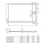 INTEGRO-1500 dušas paliktnis 150x90x5 cm 3