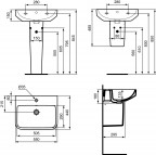 Ideal Standard Izlietne i.life B 55x44x18 cm, Balta 9