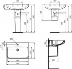 Ideal Standard Izlietne i.life B 65x48x18 cm, Balta 11