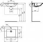 Ideal Standard Izlietne i.life B 61x51x18 cm, Balta 8