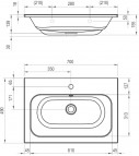 Izlietne Chrome Slim 700, balta 6