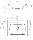 Izlietne Classic Slim 600, balta 3