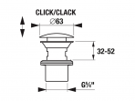 Izlietnes izplūdes vāciņš Click-Clack, Melns matēts 2