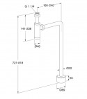 Izlietnes sifons ar grīdas savienojumu, 1.1/4