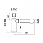 Izlietnes sifons Mio, 1¼ x 32 mm, Matēts melns 2