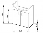 Комплект раковины и шкафчика Lyra, 650x480 mm, h=699 mm, 2D, белый 2