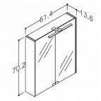 KAME D-LINE GARDA Spoguļskapītis ar LED apgaismojumu, 60cm, Matt White 3