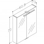KAME GARDA Spoguļskapītis ar LED apgaismojumu, 60 cm 3