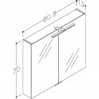 KAME GARDA Spoguļskapītis ar LED apgaismojumu, 80 cm 2