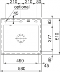 Mythos MTK 610-58 virtuves izlietne, 580x510 mm, PushKnob vadība 4