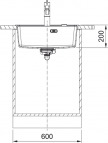 Maris MRG 610-52A virtuves izlietne, 560 x 510 mm, Manuāla vadība 3