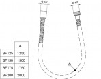 Metalflex metāla dušas šļūtene 2000 mm, Hroms 2