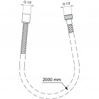 Metalflex metāla dušas šļūtene 2000 mm, Hroms 3