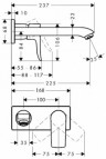 Metris S izlietnes maisītājs no sienas 225 mm 2