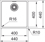 Maris MRX 210-40 virtuves izlietne, 440x440 mm, Manuāla vadība 2