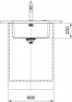 Mythos MYX 110-50 virtuves izlietne, 540x440 mm, PushKnob vadība 3