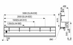 Nerūsējošā izlietne, 2 integr.autom. jaucējkrāni, 1250mm SLUN 80E 2