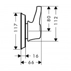 Noslēgventilis Classic dizainā 3/4pozīcijas,hroms 2