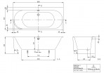 Oberon 2.0 Quaryl® vanna 1800 x 800 mm, labā puse, Balta 6