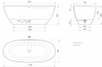 PAA Brīvi stāvoša Graphite vanna PERLA 1750 x 760 mm, Melna 4