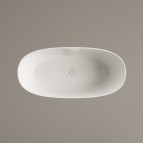 PAA Brīvi stāvoša vanna PERLA 1600 × 750 mm Silkstone, balta matēta  3