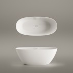 PAA Свободно стоящая ванна PERLA 1600 × 750 mm Silkstone, белый матовы