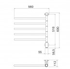 PAX Flex I 5/550 Elektriskais dvieļu žāvētājs 50W, hroms 2