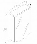 RB PIANO Зеркальный шкафчик для ванной 45 см, белый глянец 3