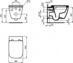 Piekaramais WC I.life B pods Rimless + ar SLIM SC vāku, Glossy Grey 9