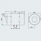 PRO1 R elektriskais ūdens sildītājs 80l/220V, Horizontāls 2