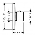 Pura Vida ieb. termostata dek. daļa Highflow, hroms 2