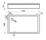 QQ-145 dušas paliktnis 1450 x 800 x 150 2