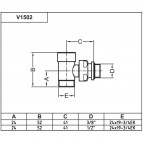 Rad. noslēgvārsts Compact 1/2` x 24-19, 90°, melns matēts 6