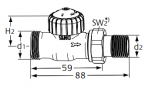 Radiatoru termo ventilis 1/2'' Calypso 2